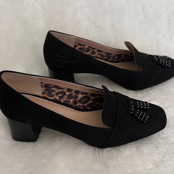 Kelly & Katie Black Suede Tassel Loafers - Picture 3 of 11